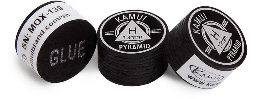 Наклейка для кия Kamui pyramid black 13 мм Hard, Medium, Soft, Super Soft