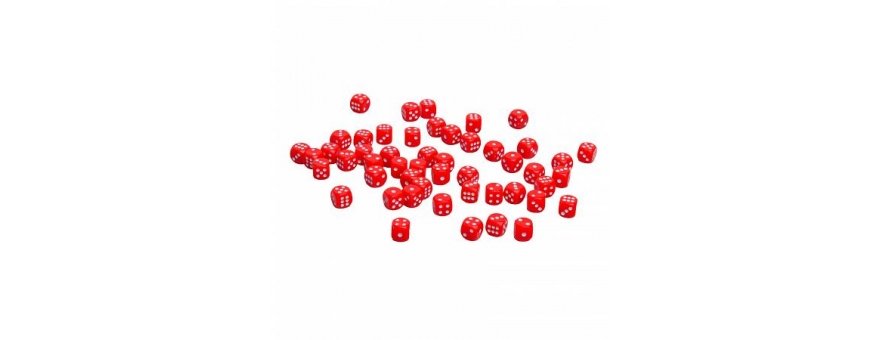 Настольная игра Кости пластиковые, 10мм, 1 шт, цвет красный