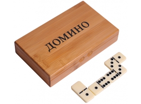 Настольная игра Домино в бамбуковом боксе