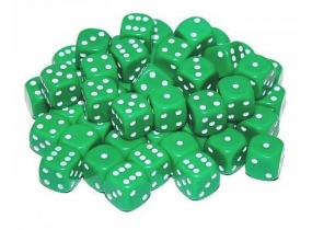 Настольная игра Кости игральные пластиковые, 12 мм, 1шт, цвет зеленый