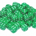 Настольная игра Кости игральные пластиковые, 12 мм, 1шт, цвет зеленый