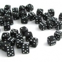 Настольная игра Кости игральные пластиковые, 12 мм, 1шт, цвет черный